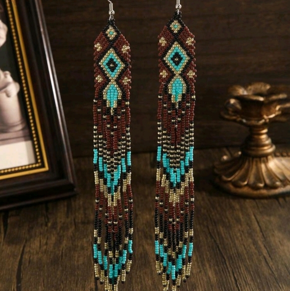Handmade Jewelry - Unique Bohemian Beaded Earrings - New